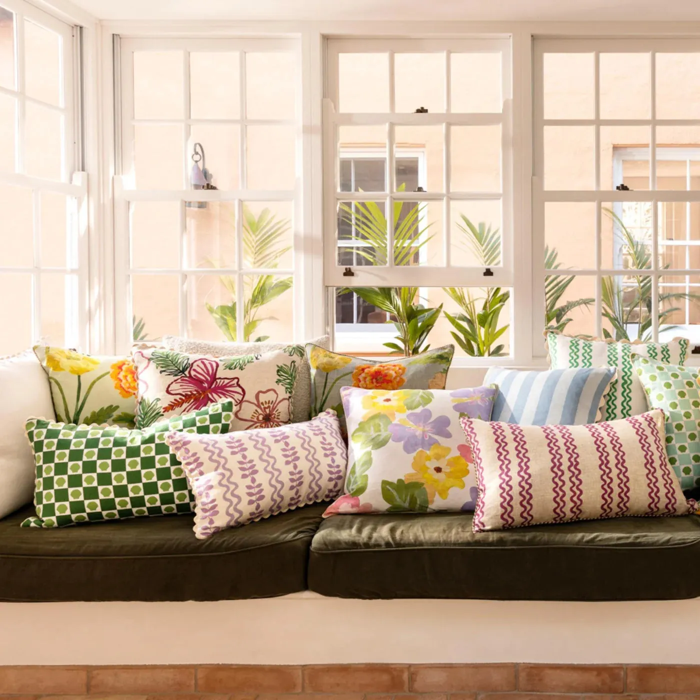 B&N23 Cushion FERNS & WAVES LILAC 40X60cm