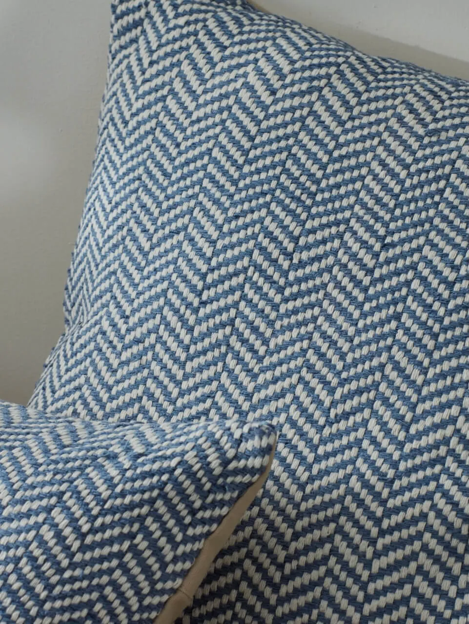 Blue Herringbone Cushion Cover