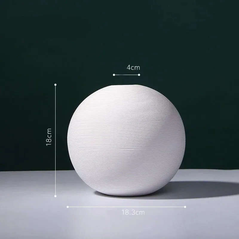 Buddhist Mood Spherical Shaped Ceramic Vase
