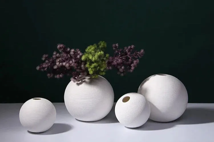Buddhist Mood Spherical Shaped Ceramic Vase