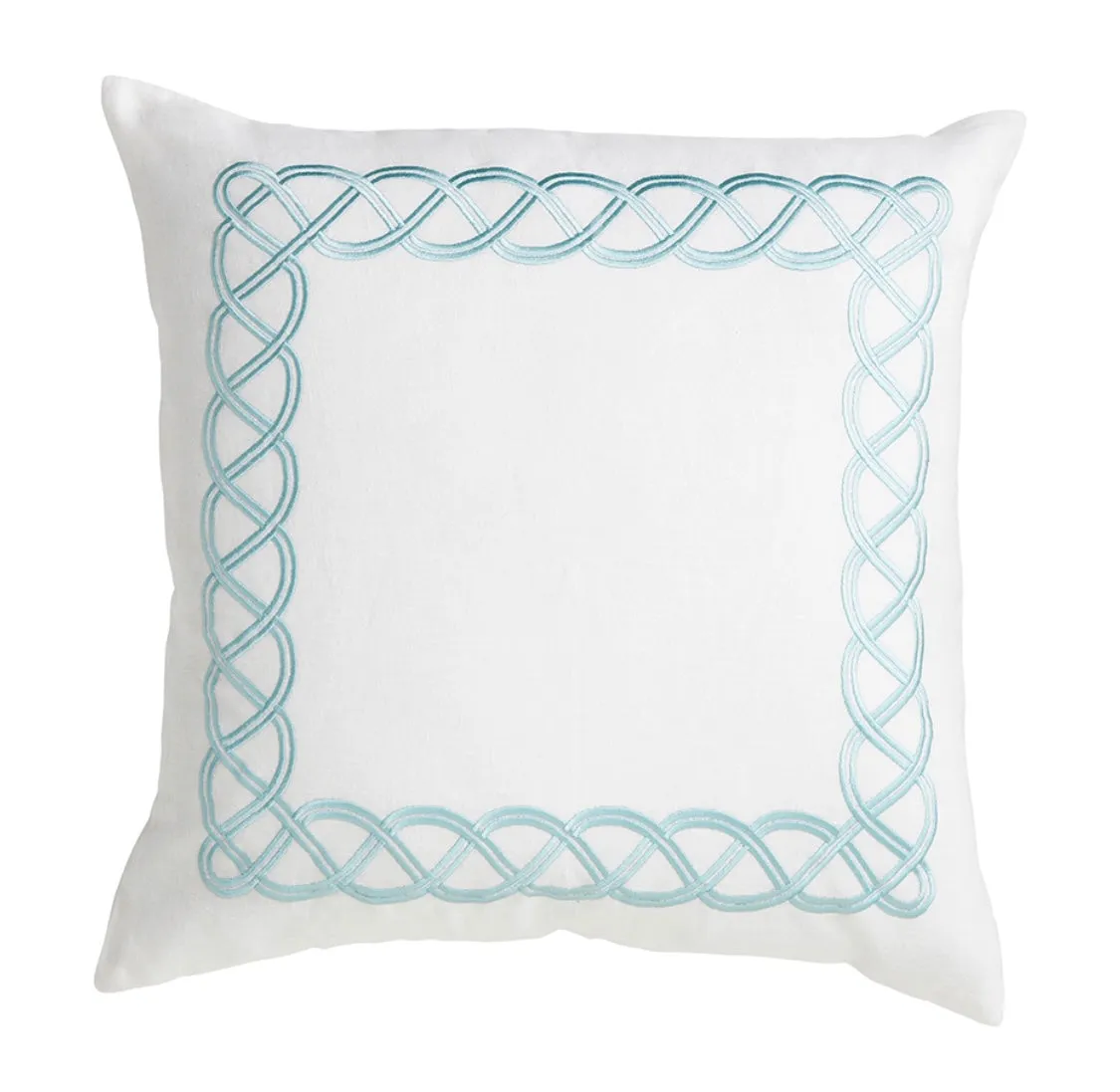 Duck Egg Lattice Linen Cushion Cover