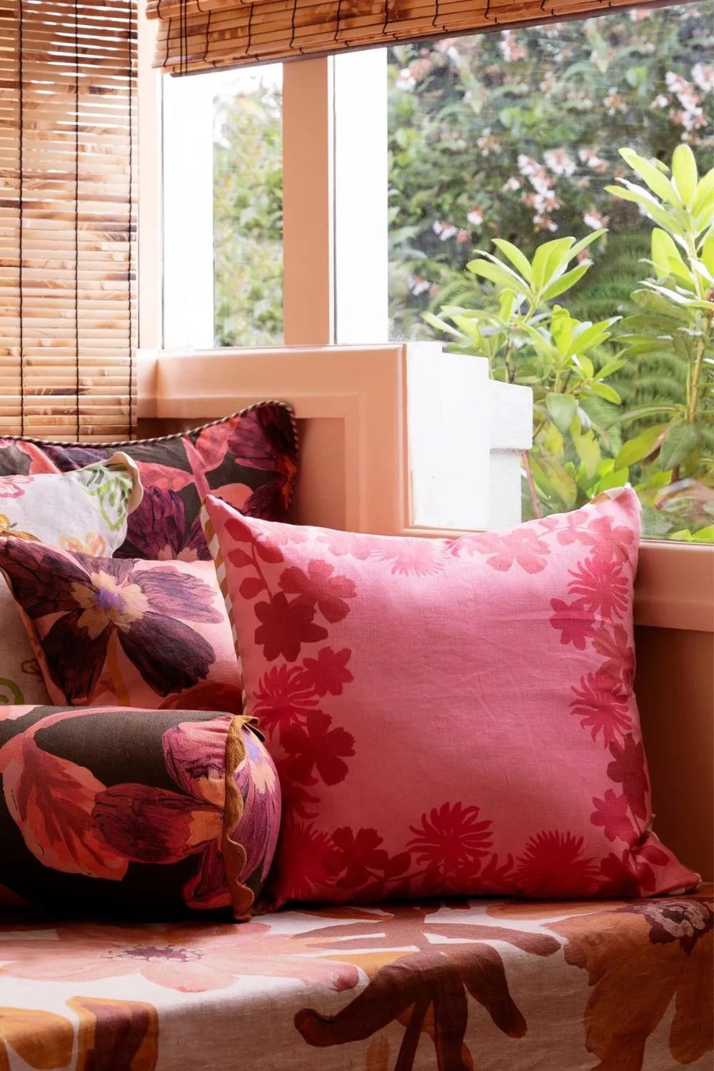 Floral Crimson 50cm Cushion