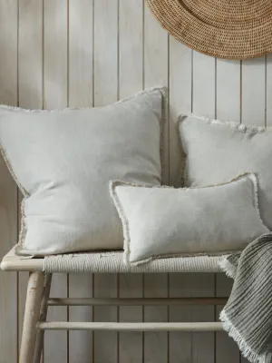 Fringe Linen Cushion Cover Putty