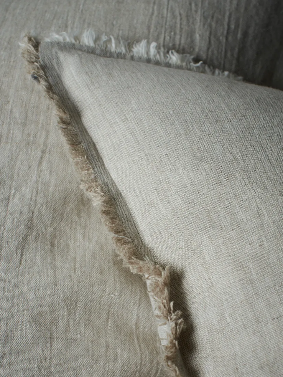Fringe Linen Cushion Cover Putty
