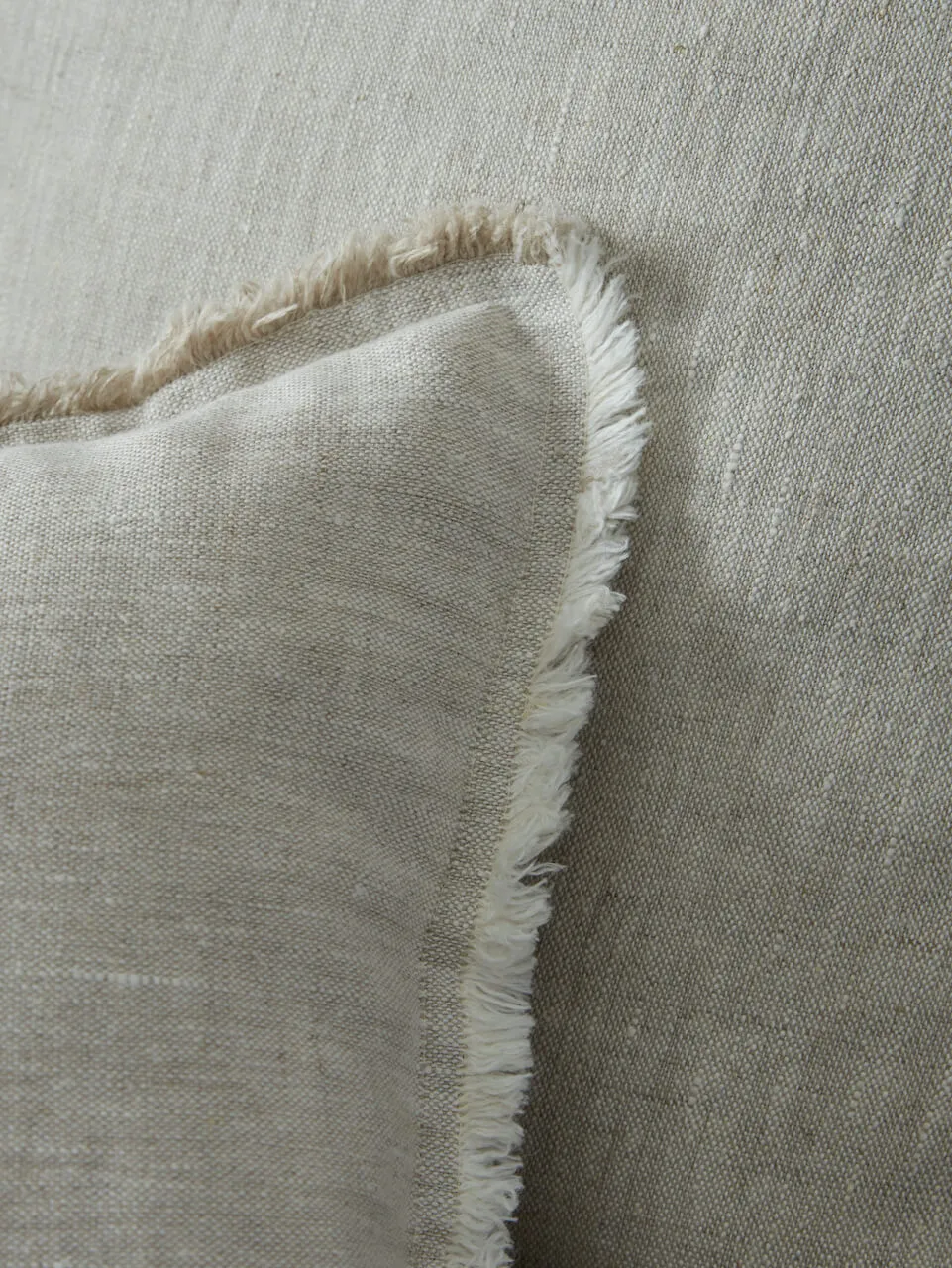 Fringe Linen Cushion Cover Putty