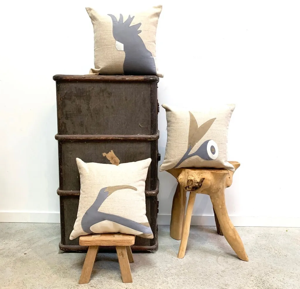 Gumnut Leaf Cushion in Grey