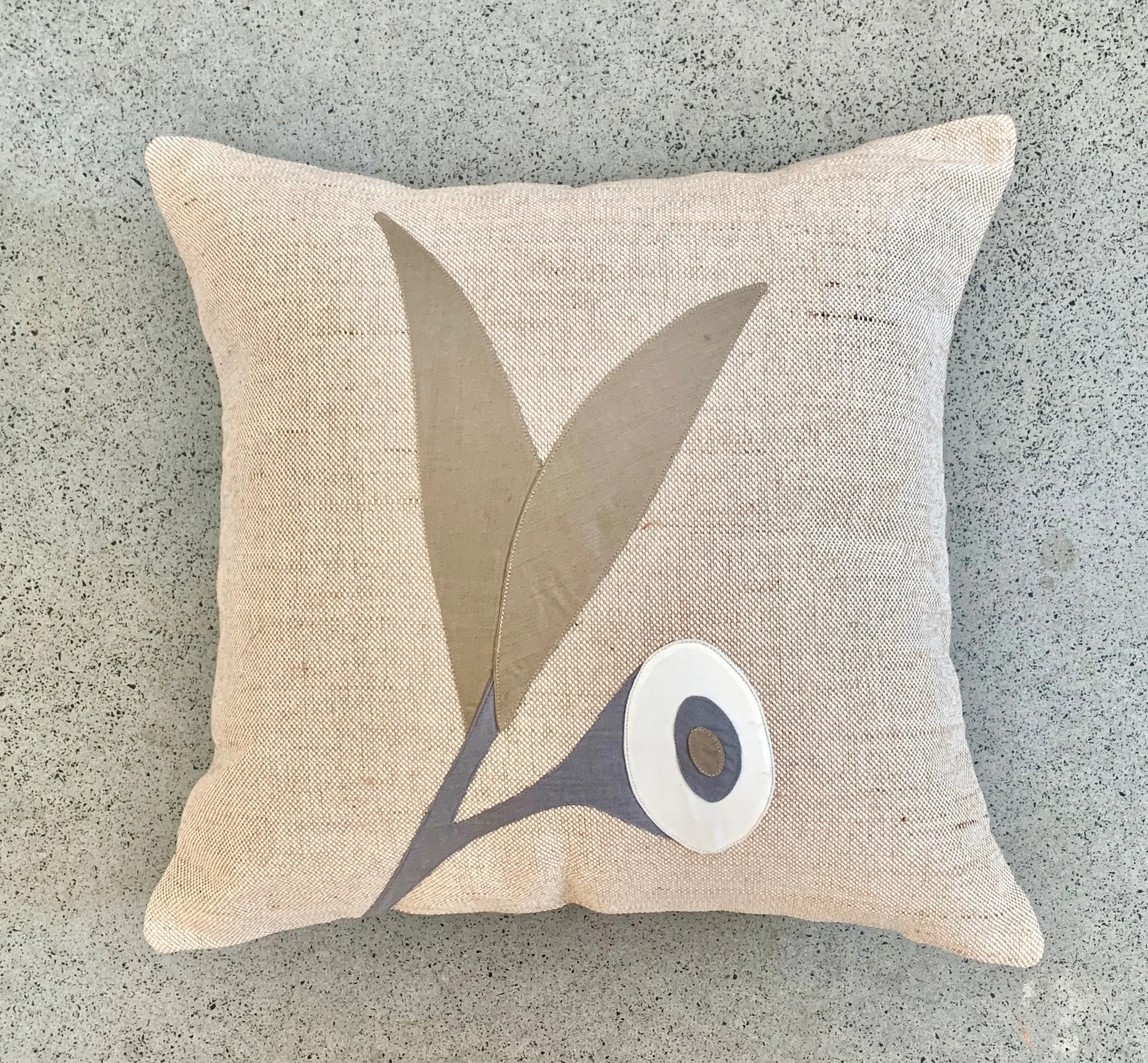 Gumnut Leaf Cushion in Grey