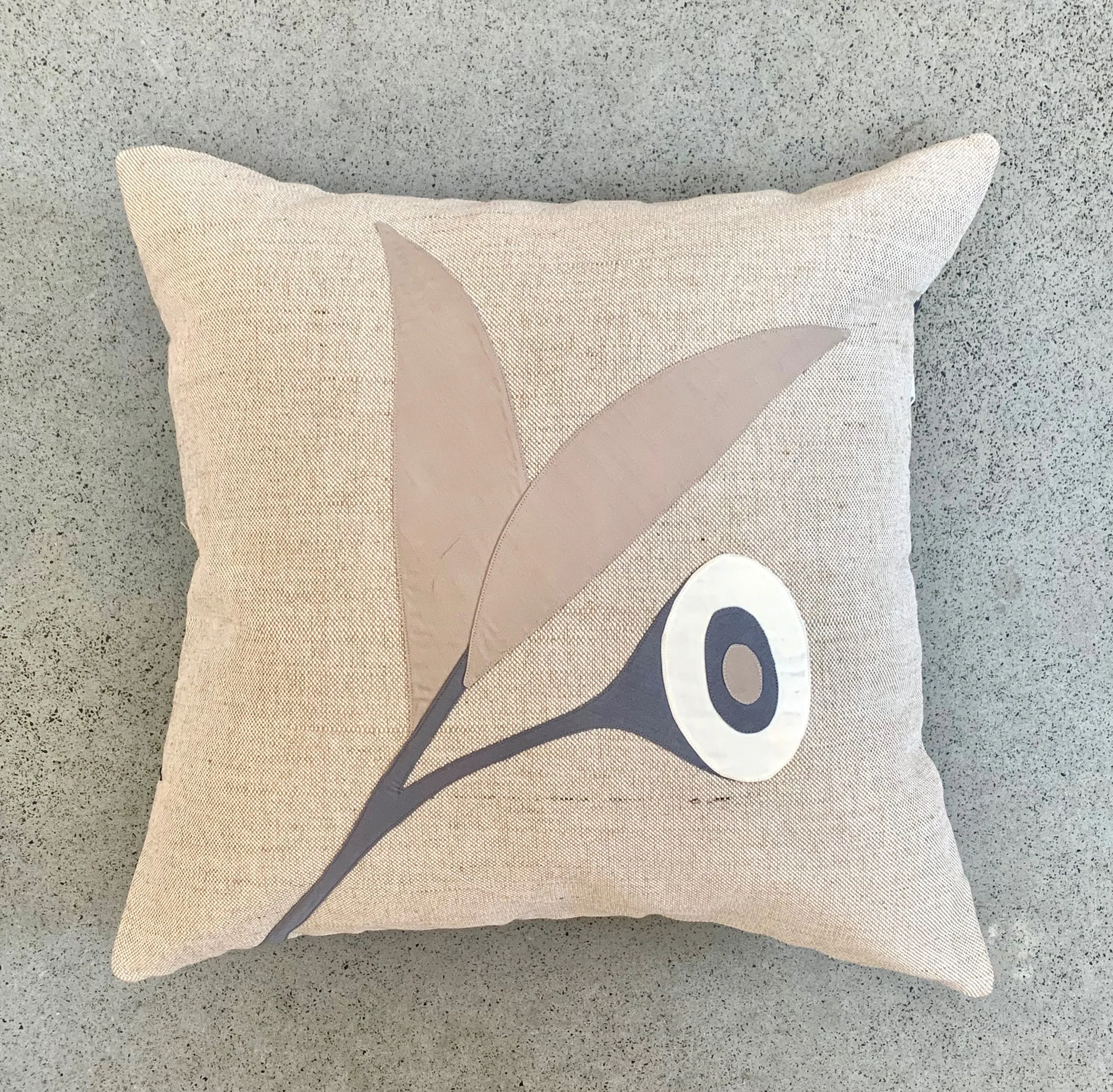 Gumnut Leaf Cushion in Grey