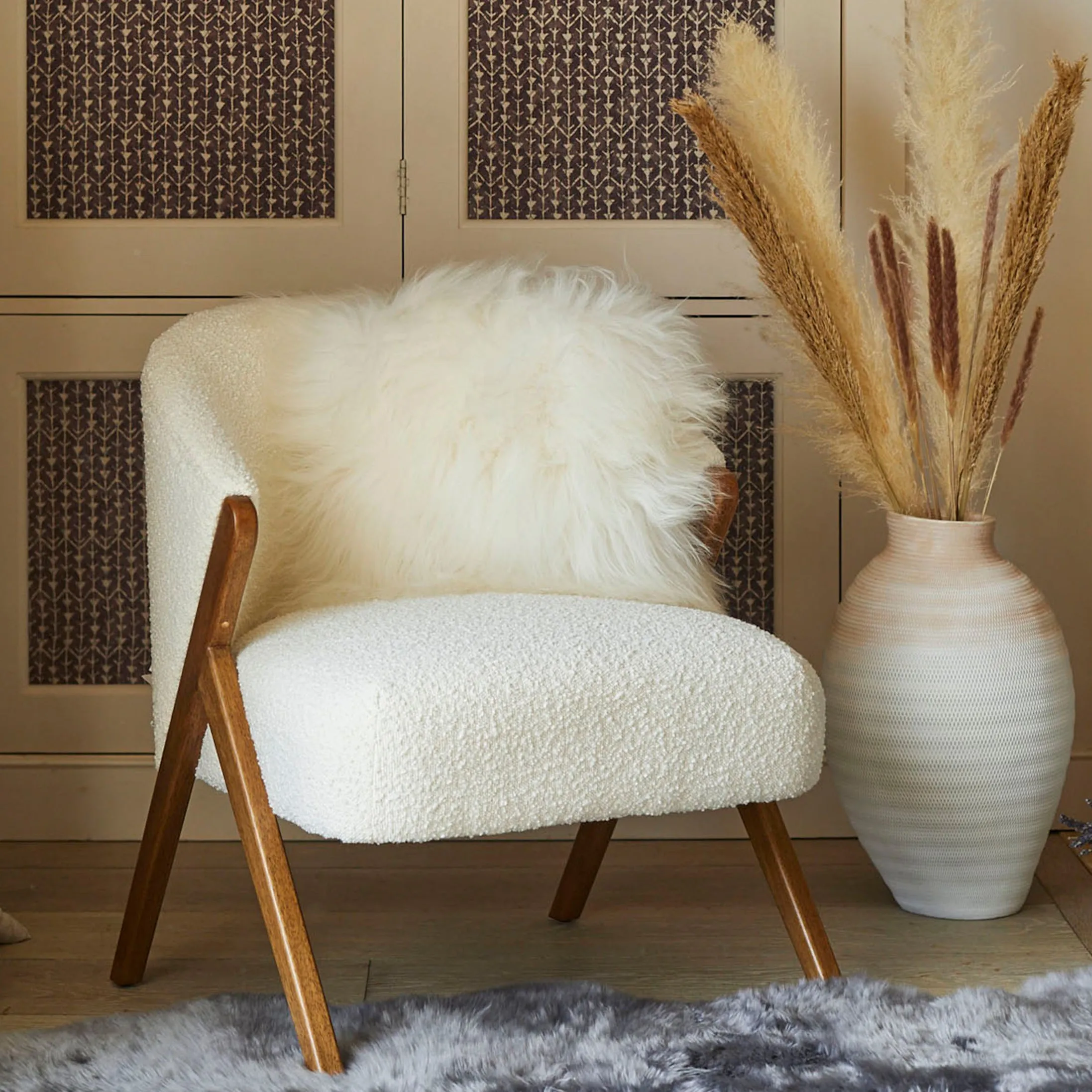 Icelandic Sheepskin Cushion - White