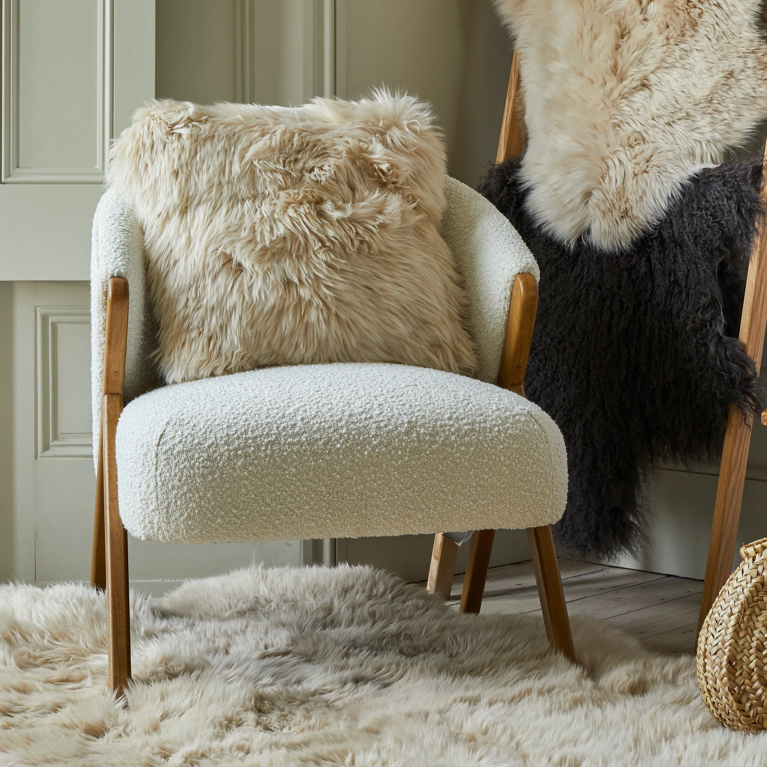 Sheepskin Cushion - Cream