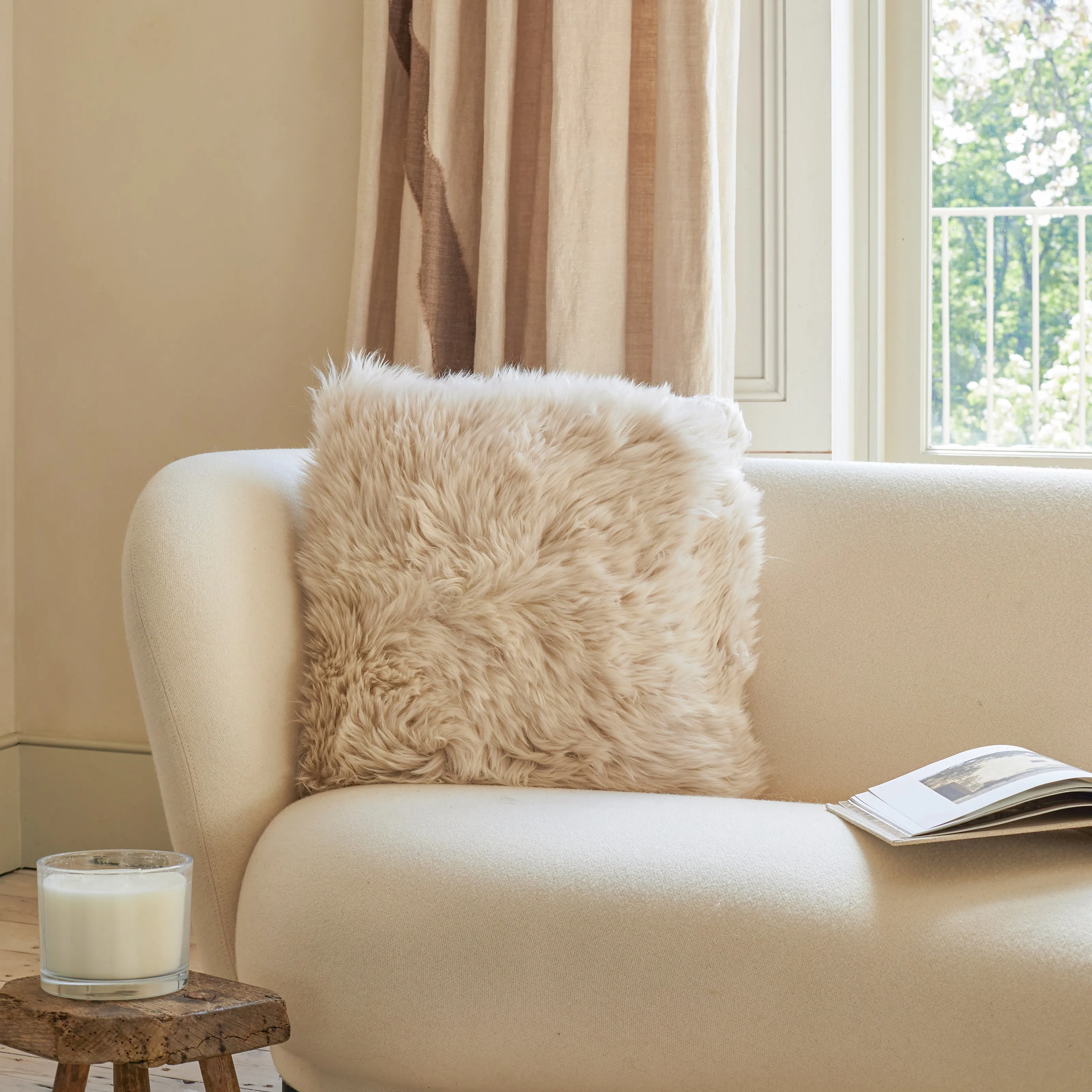 Sheepskin Cushion - Cream