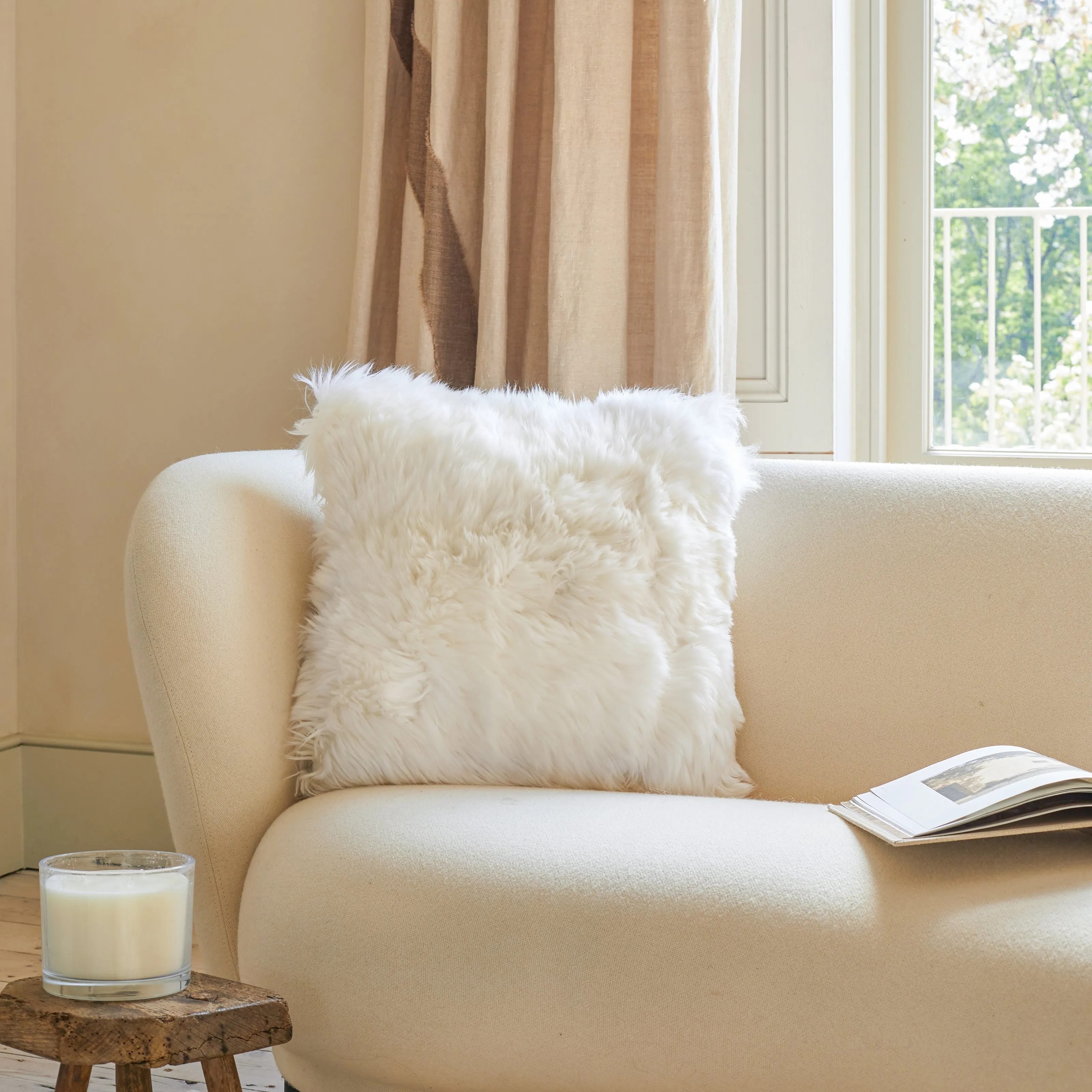 Sheepskin Cushion - White