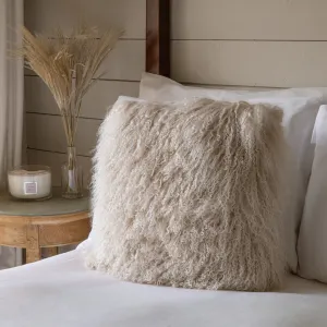 Tibetan Sheepskin Cushion - Cream
