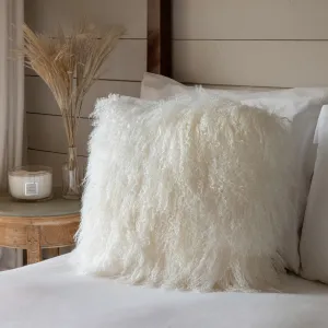Tibetan Sheepskin Cushion - White
